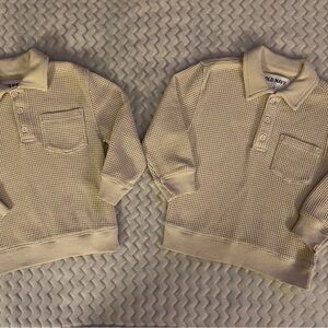Old Navy Kids Beige Waffle Knit Polo